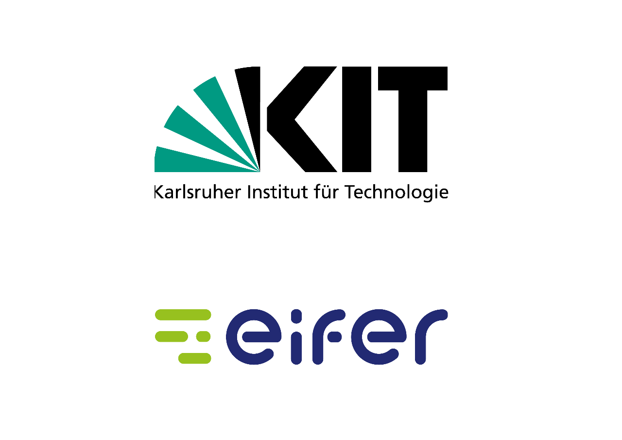Logos von KIT und eifer in vertikaler reihenfolge abgebildet