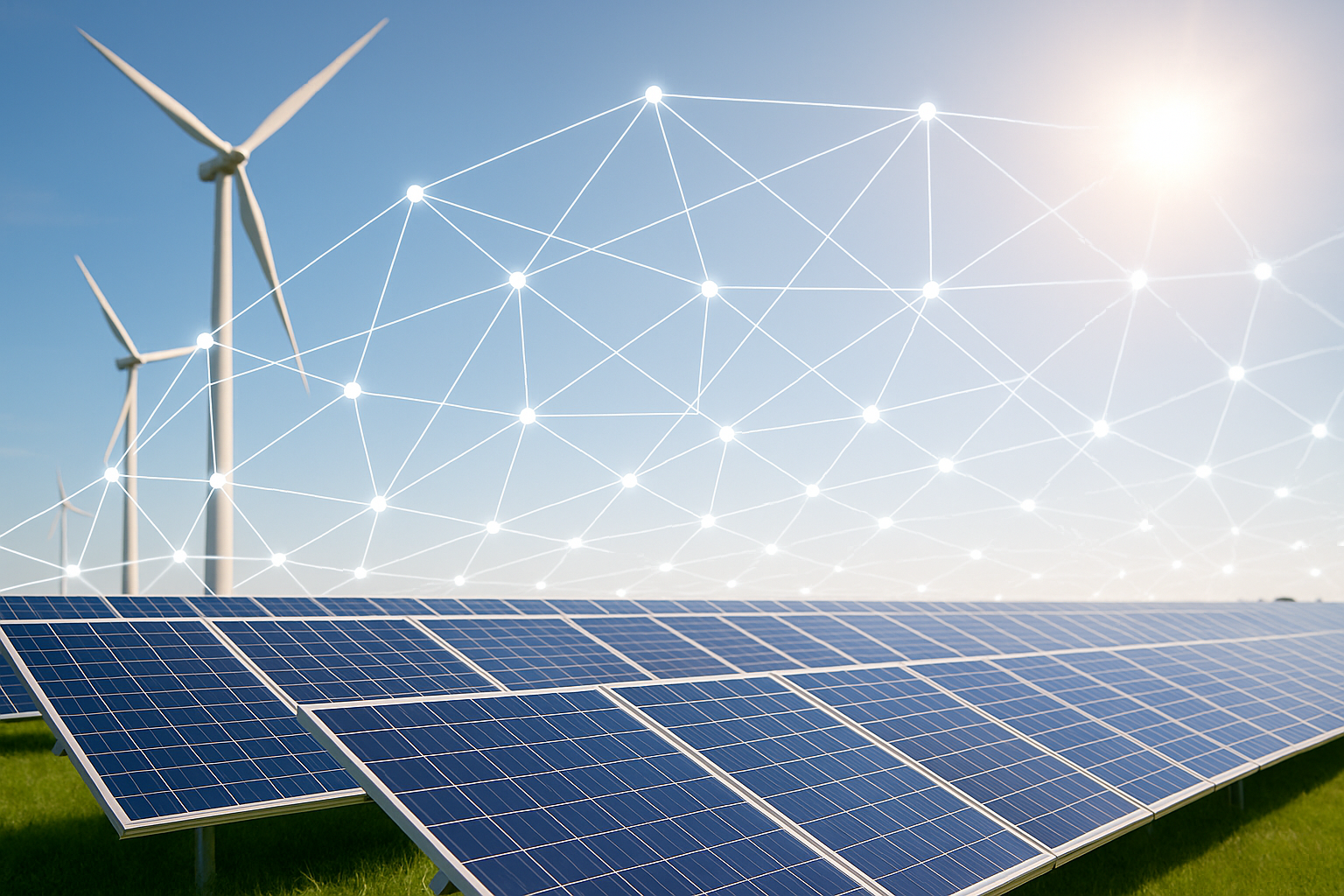 Grids mit Solar und Windparks